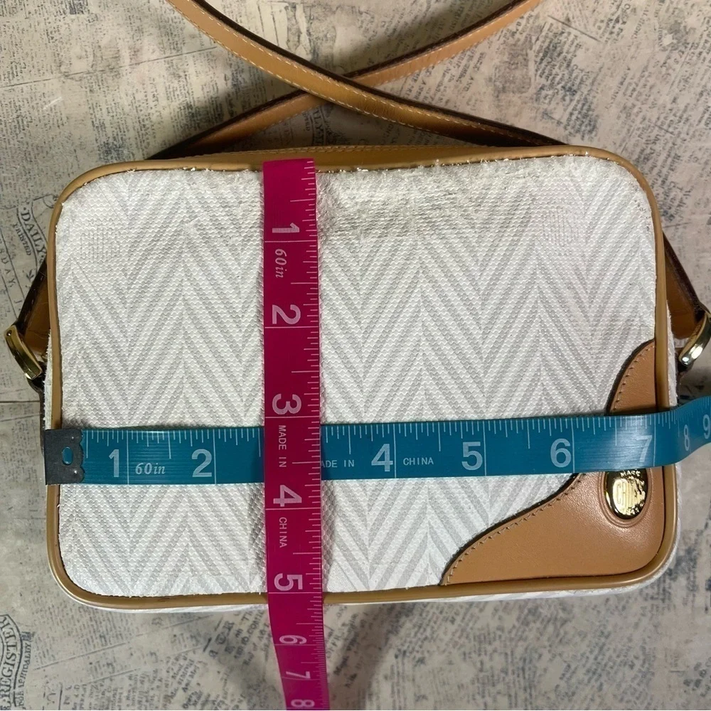 Vintage 80s Mark Cross Signature Herringbone Crossbody Bag Made in Italy
